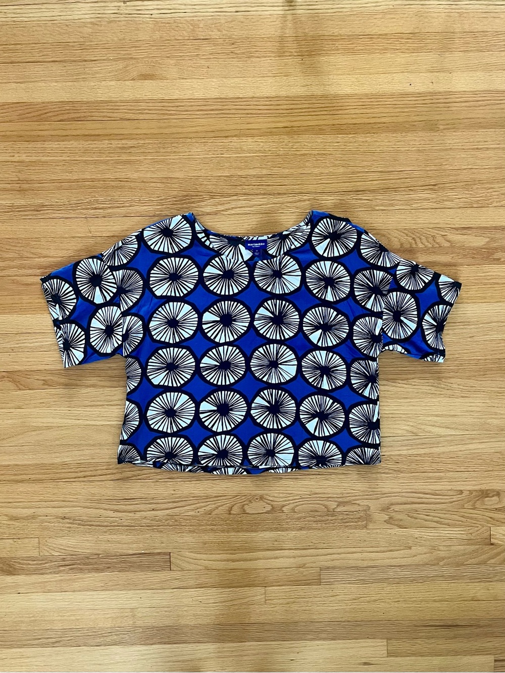 Marimekko for Target blue, black  and white graphic top size Medium